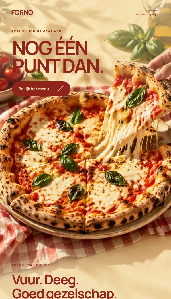 E-maildesignconcept FORNO: Menucampagne