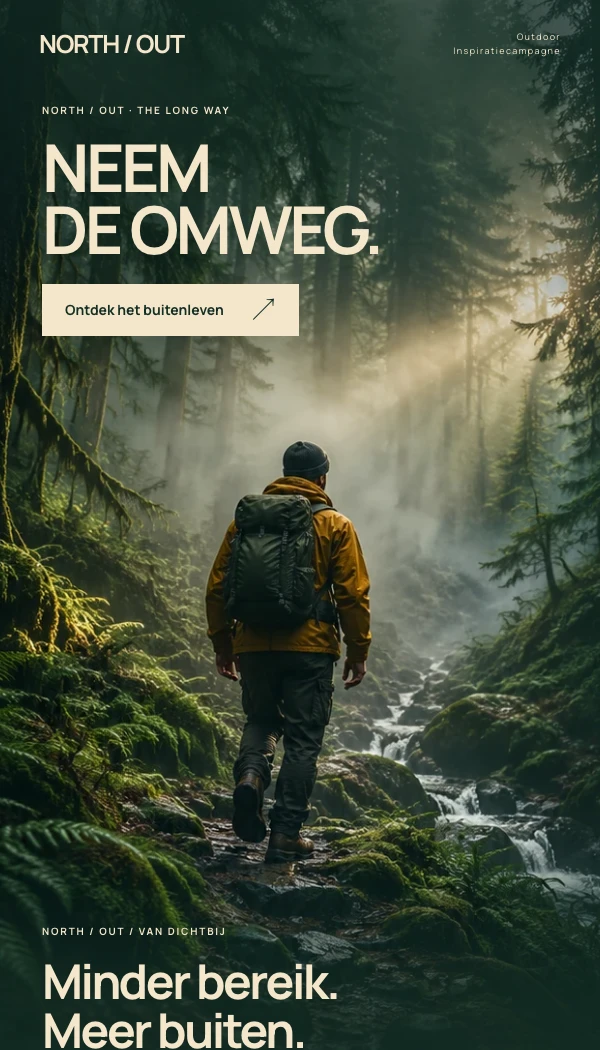 E-maildesignconcept NORTH / OUT: Inspiratiecampagne