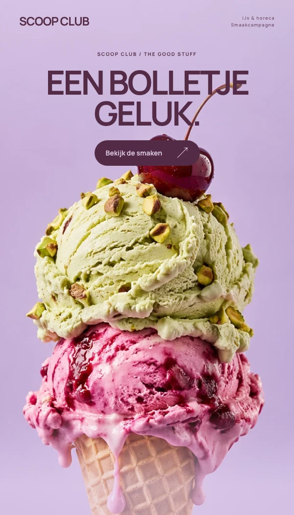 E-maildesignconcept SCOOP CLUB: Smaakcampagne