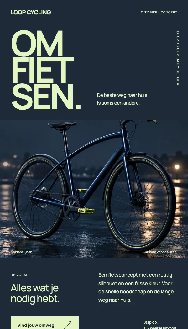 E-maildesignconcept LOOP CYCLING: Productintroductie