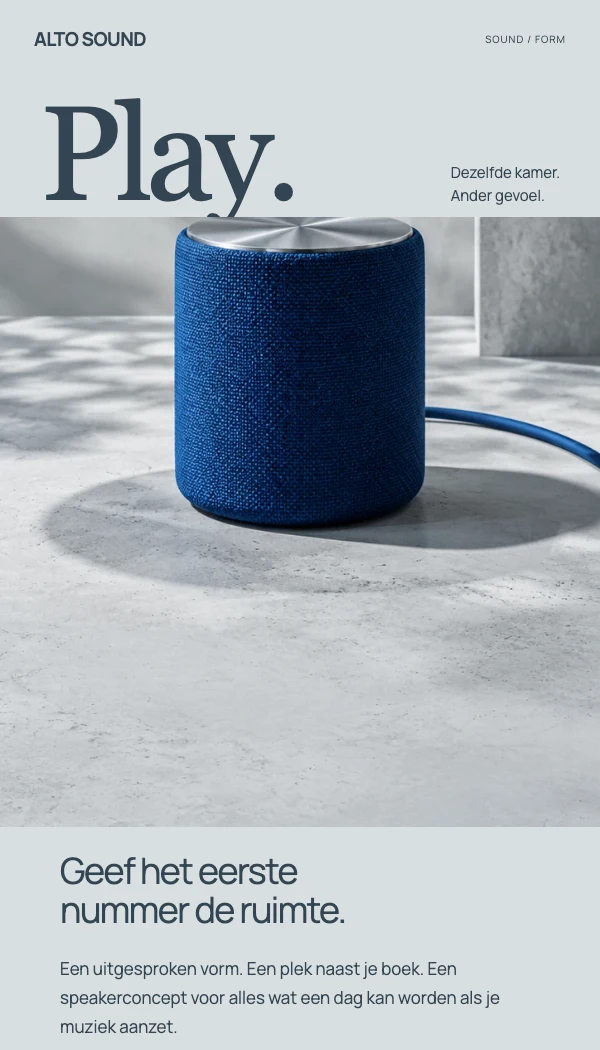 E-maildesignconcept ALTO SOUND: Speakerintroductie