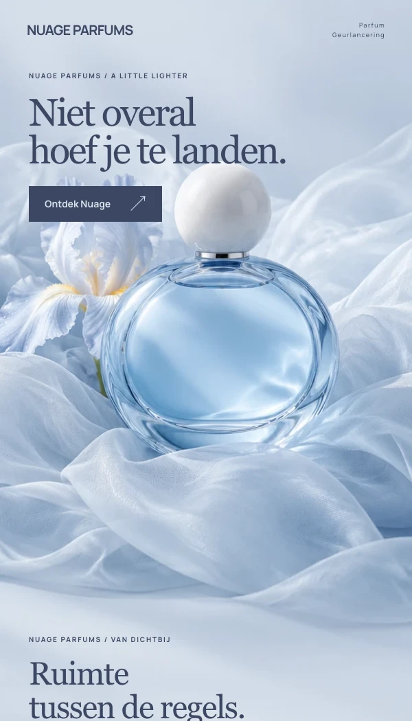 E-maildesignconcept NUAGE PARFUMS: Geurlancering