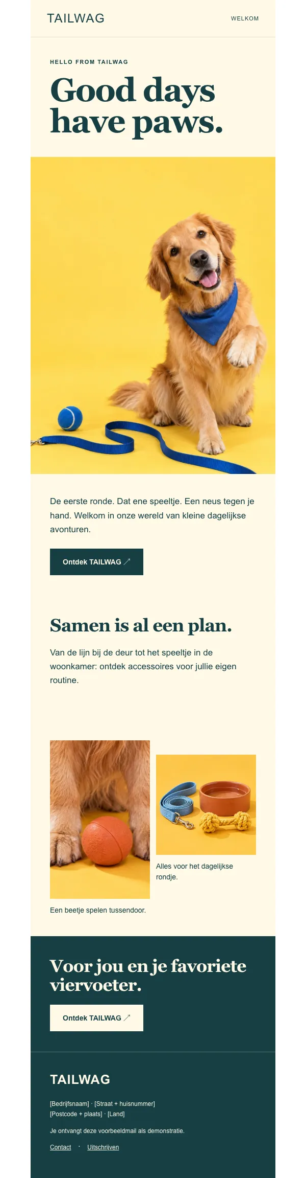 Vrolijke huisdierenmail